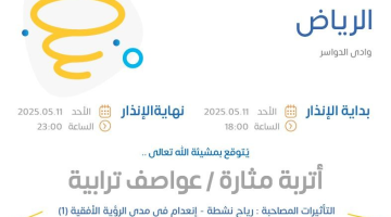 حالة الطقس اليوم في الرياض: الإنذار الأحمر في وادي الدواسر