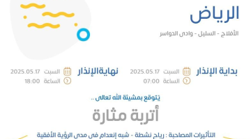 حالة الطقس اليوم في الرياض: الإنذار البرتقالي في الأفلاج والسليل ووادي الدواسر
