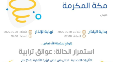 حالة الطقس اليوم في مكة المكرمة: الإنذار الأصفر في خليص