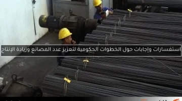 استفسارات وإجابات حول الخطوات الحكومية لتعزيز عدد المصانع وزيادة الإنتاج