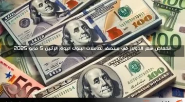 انخفاض سعر الدولار في منتصف تعاملات البنوك اليوم الإثنين 5 مايو 2025