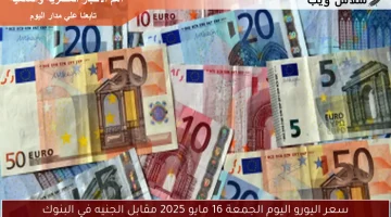 سعر اليورو اليوم الجمعة 16 مايو 2025 مقابل الجنيه في البنوك