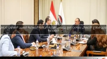 وزير قطاع الأعمال يتباحث مع رئيس هيئة الرعاية الصحية لتعزيز التعاون لدعم الصناعة