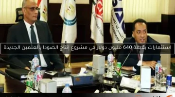 استثمارات بقيمة 640 مليون دولار في مشروع إنتاج الصودا بالعلمين الجديدة