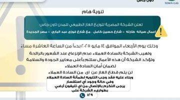 أعمال صيانة طارئة.. “تاون جاس” لسكان مصر الجديدة: لا تنزعجوا من رائحة الغاز