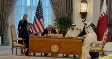 ترامب وتميم يوقعان 3 اتفاقيات للتعاون فى مجالات الدفاع والطيران والتكنولوجيا