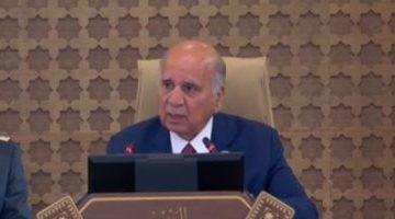 وزير خارجية العراق: ندعم الخطة المصرية بشأن إعادة إعمار غزة