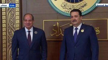 وصول السيسي وقادة العرب إلى مقر انعقاد القمة العربية الـ 34 بالعاصمة العراقية بغداد