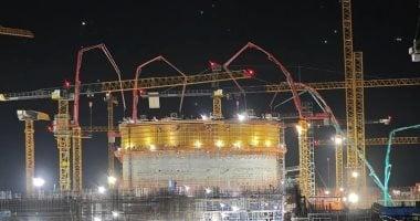 اكتمال أعمال الصبة الخرسانية للمستوى الثانى لوعاء الاحتواء الداخلى بالمفاعل الثانى بالضبعة