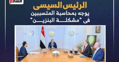 الرئيس السيسى يوجه بمحاسبة المتسببين فى “مشكلة البنزين”.. إنفوجراف