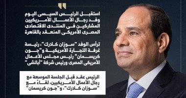 الرئيس السيسى يؤكد تطلع مصر لأن تكون مركزًا صناعيًا كبيرًا للصناعات الأمريكية (إنفوجراف)