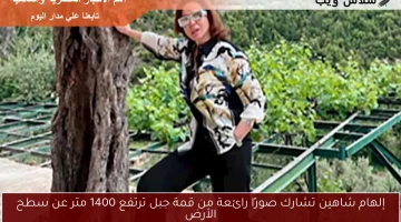 إلهام شاهين تشارك صورًا رائعة من قمة جبل ترتفع 1400 متر عن سطح الأرض