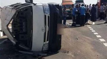 حادث أسيوط الغربي اليوم.. إصابة 7 ركاب إثر انقلاب ميكروباص بعد كمين الروس