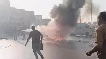 حادث المنيب المروع.. مصرع شخص وإصابة 15 آخرين وتفحم سيارة أعلى الدائري