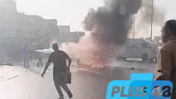 حادث المنيب المروع.. مصرع شخص وإصابة 15 آخرين وتفحم سيارة أعلى الدائري