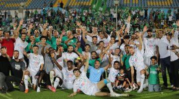 بالصور.. لاعبو المصري يحتفلون مع الجماهير بالتأهل للمربع الذهبي في الدوري