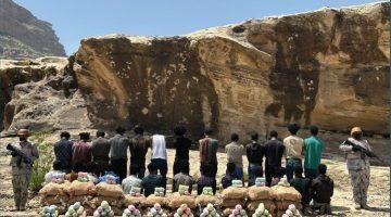 القبض على (26) مخالفًا لأمن الحدود من الجنسية الإثيوبية لتهريبهم (520) كجم من القات #عاجل