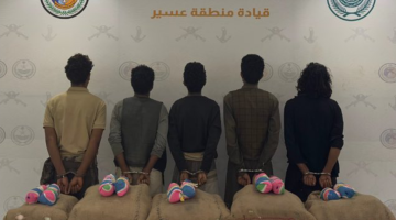 #عاجل | القبض على (5) مخالفين لنظام أمن الحدود لتهريبهم (100) كيلوجرام من نبات القات المخدر بمنطقة #عسير