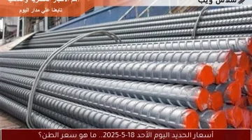 أسعار الحديد اليوم الأحد 18-5-2025.. ما هو سعر الطن؟