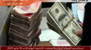 استكشف أسعار الدولار والعملات الأجنبية اليوم الأحد 18 مايو 2025