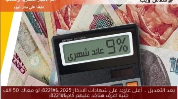 بعد التعديل .. أعلى عائد على شهادات الادخار 2025 ” لو معاك 50 الف جنيه اعرف هتاخد عليهم كام”