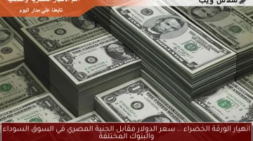 انهيار الورقة الخضراء .. سعر الدولار مقابل الجنية المصري في السوق السوداء والبنوك المختلفة