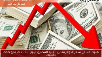 هبوط حاد في سعر الدولار مقابل الجنية المصري اليوم الثلاثاء 20 مايو 2025 بالبنوك