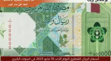 أسعار الريال القطري اليوم الأحد 18 مايو 2025 في البنوك الكبرى