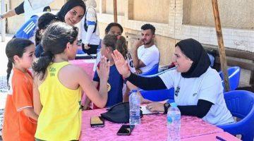 هبة رزق تشرف على اليوم الأول لاختبارات الكرة النسائية بنادي المقاولون العرب
