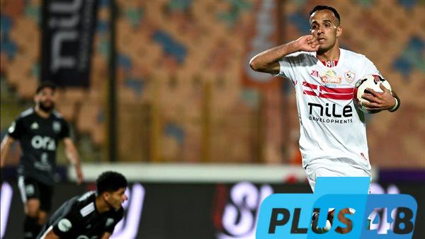 ناصر منسي يسجل هدف التعادل للزمالك في مرمى بيراميدز