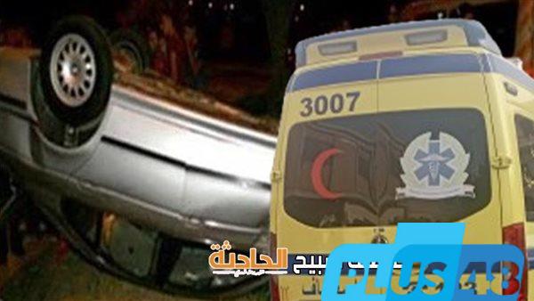 سوهاج.. مصرع مهندسة وإصابة زوجها وأطفالها الثلاثة في حادث انقلاب سيارة بأخميم