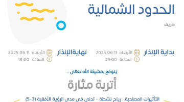 حالة الطقس اليوم في الحدود الشمالية: الإنذار الأصفر في طريف