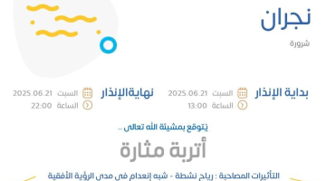 من المركز الوطني للأرصاد .. حالة الطقس اليوم في نجران: الإنذار البرتقالي في شرورة