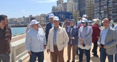 رئيس الجهاز المركزي للتعمير يتفقد مشروعات الطرق وتوسعة كورنيش الإسكندرية