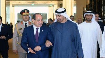 الشيخ محمد بن زايد يستقبل الرئيس السيسى بمطار أبو ظبى ويعقدان اجتماعًا ثنائيًا