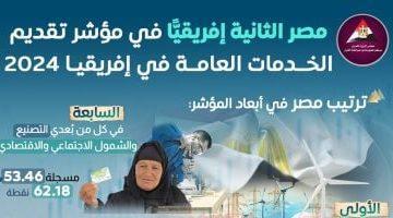 معلومات الوزراء: مصر الثانية إفريقيًا في مؤشر تقديم الخدمات العامة لعام 2024