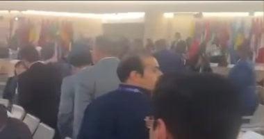 انسحاب جماعى من قاعة مؤتمر العمل الدولى احتجاجا على كلمة مندوب الاحتلال.. صور