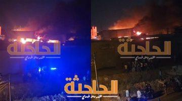 عاجل.. حريق هائل يلتهم مصنع نصار جروب للحديد بالقليوبية وفرق الإطفاء تكافح النيران