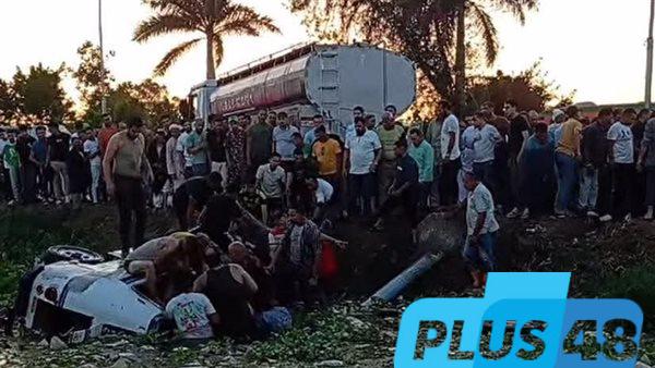 حادث مروع بالمنصورة.. مصرع 7 أشخاص في انقلاب ميكروباص بمصرف منية سندوب (الأسماء)