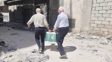 مركز الملك سلمان للإغاثة يوزع 1.339 سلة غذائية في مدينة حلب بـ #سوريا