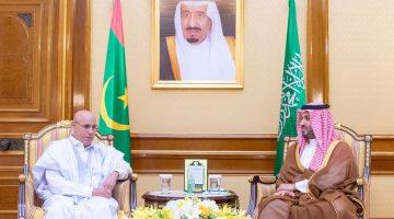 سمو ولي العهد يلتقي الرئيس الموريتاني ويبحثان العلاقات الثنائية #عاجل