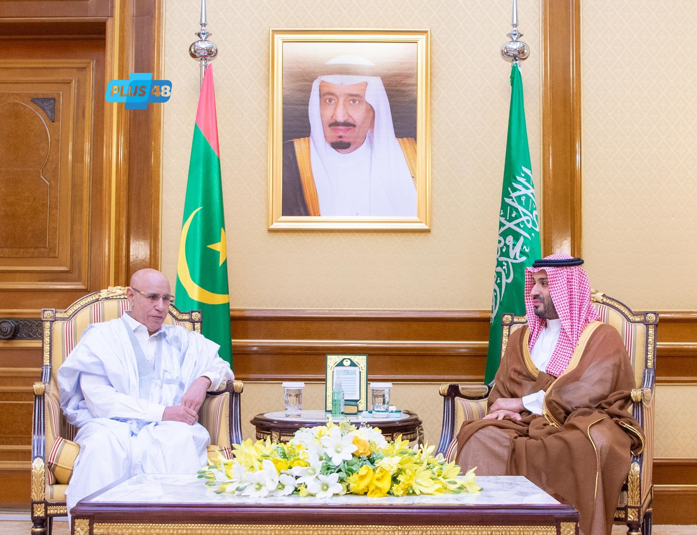 سمو ولي العهد يلتقي الرئيس الموريتاني ويبحثان العلاقات الثنائية #عاجل