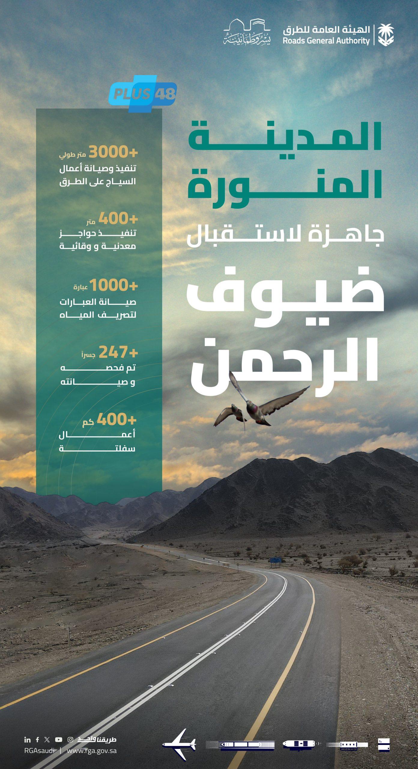 بعد إتمامهم مناسكهم .. “هيئة الطرق” تؤكد جاهزية شبكة طرق #المدينة_المنورة لاستقبال الحجاج