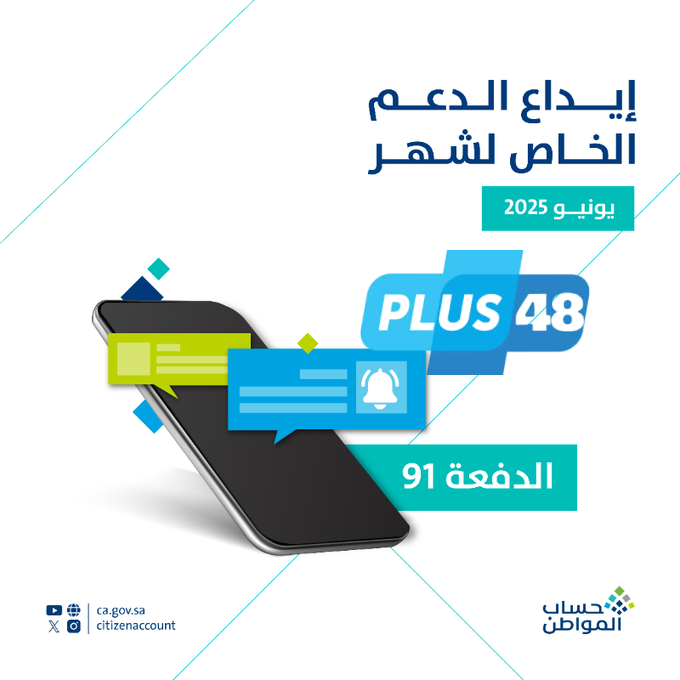 “حساب المواطن” يبدأ إيداع دعم يونيو شاملاً المخصص الإضافي للمستفيدين