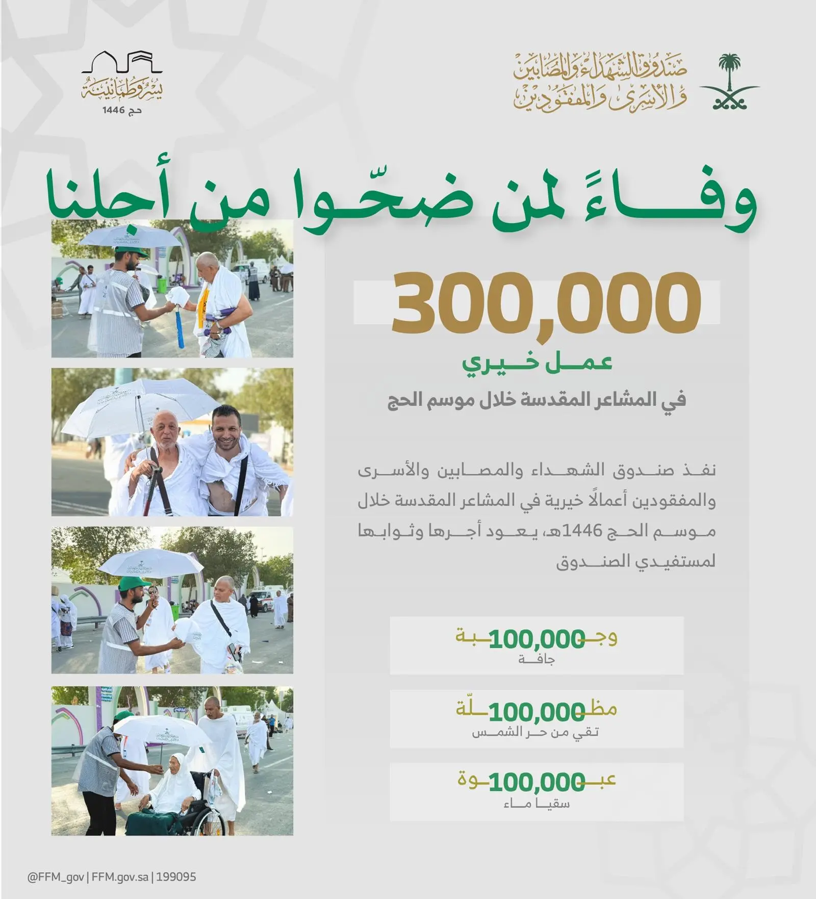 “صندوق الشهداء” يقدم مبادرات خيرية خدمت 300 ألف حاج في #المشاعر_المقدسة